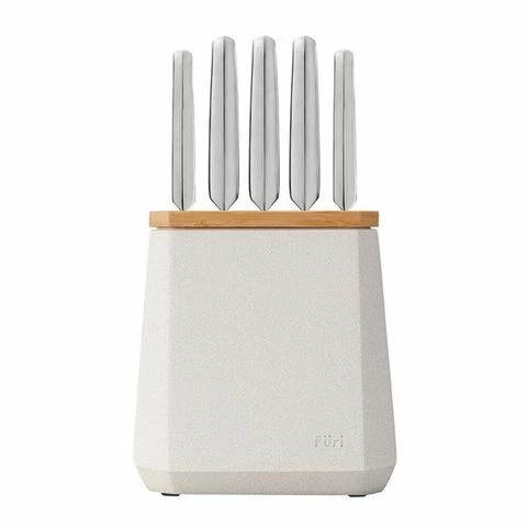 Furi - Pro Stone Knife Block Set Snow Terrazzo 6pce