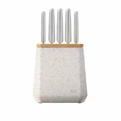 Furi - Pro Stone Knife Block Set Black & White Terrazzo 6pce