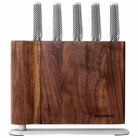 Global - Uku Knife Block Set Walnut 6pce
