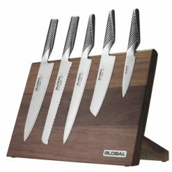 Global - Takumi Walnut Magnetic Knife Block Set 6pce